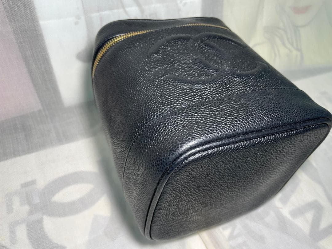 CHANEL　シャネル キャビアスキン ココマーク バニティ ヴァニティ　92