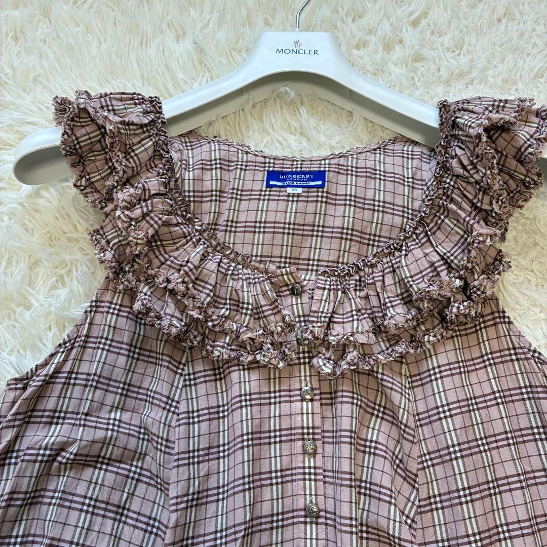 人気✨　バーバリーブルーレーベル　ミニワンピース　Mサイズ　ノバチェック　ピンク