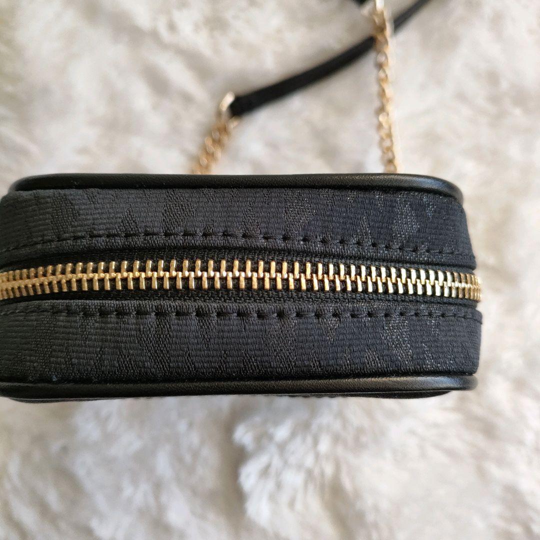 マイケルコース ショルダー クロス バッグ MK柄 黒 ゴールドチェーン