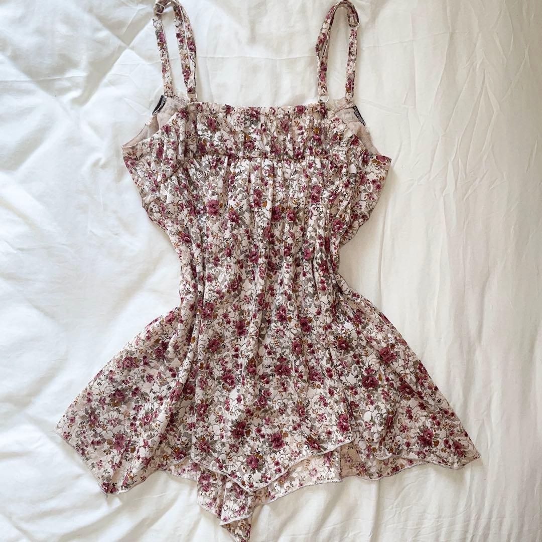 00s 希少 LIZLISA 旧タグ ビッグリボンパワネ総レースキャミチュニック