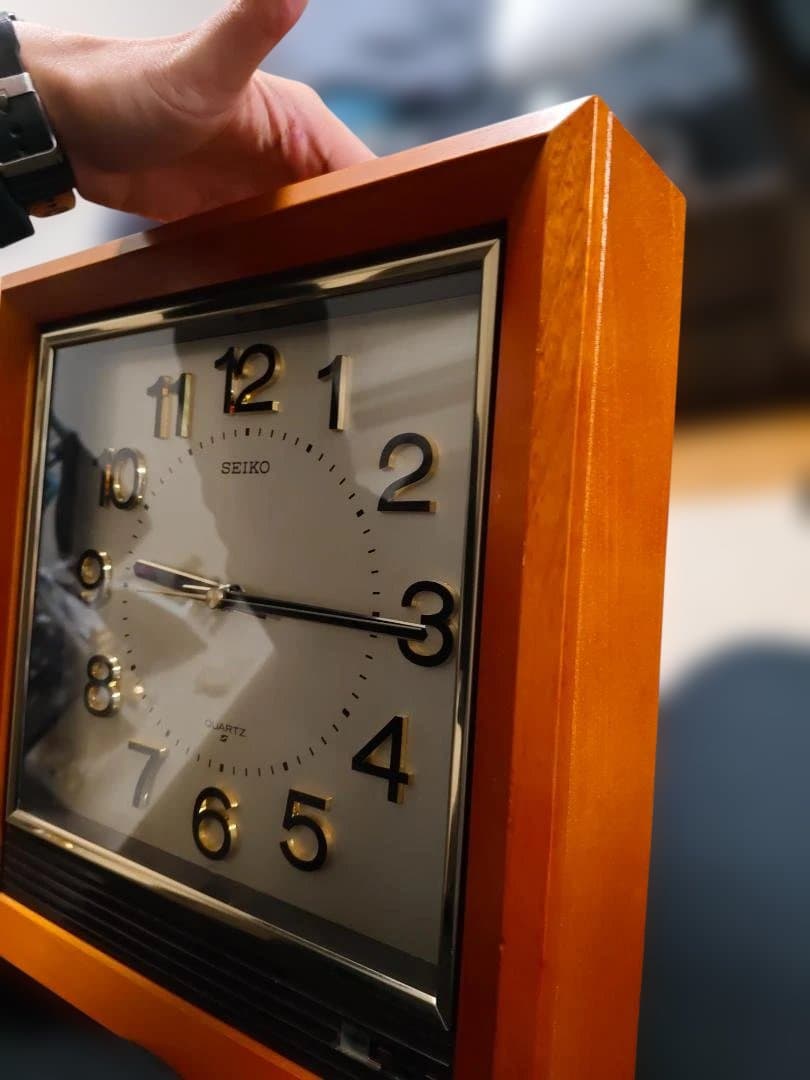 昭和レトロ セイコー クオーツ QB501B スクエア型 壁掛け時計 掛時計