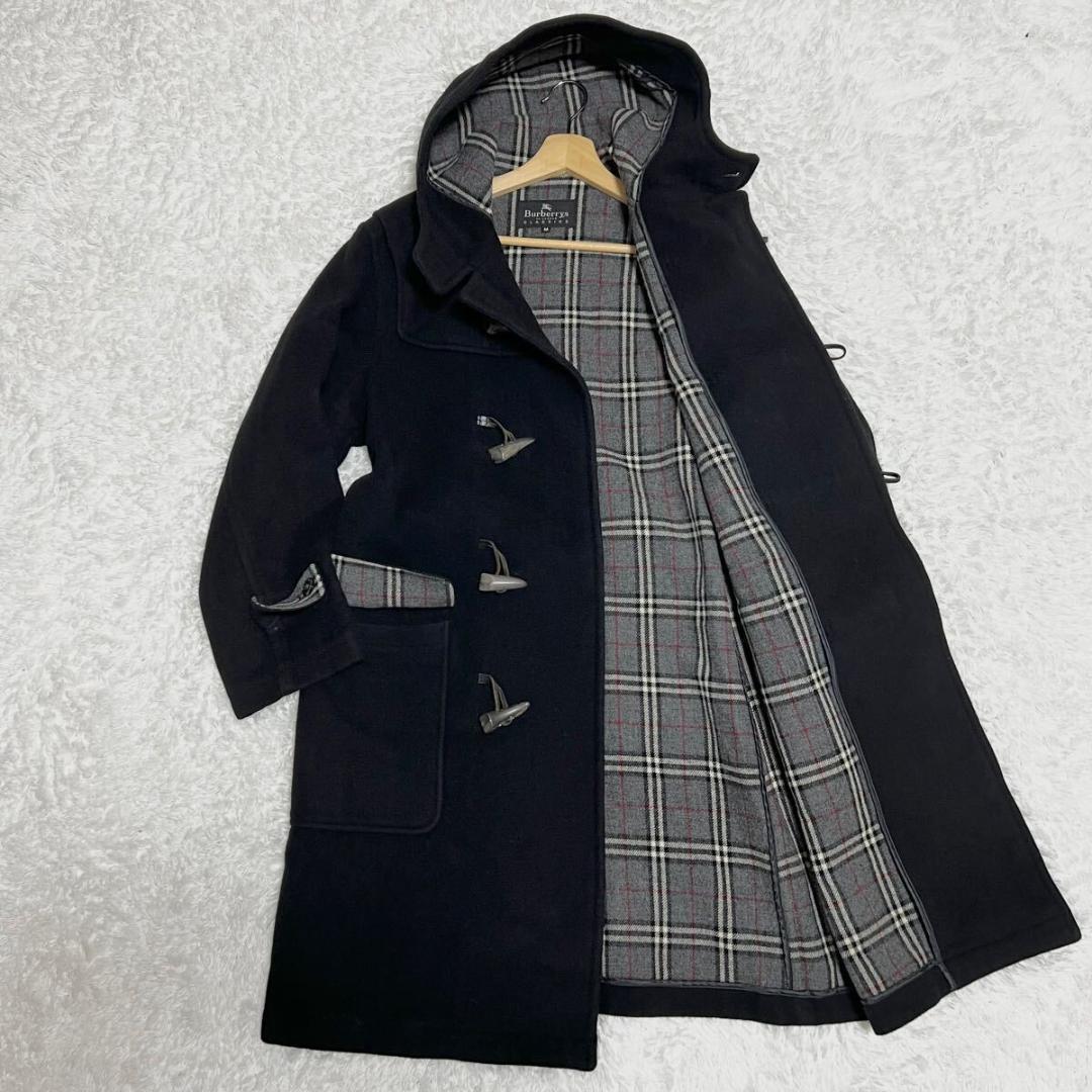 美品 バーバリー L相当 ダッフルコート ロング丈 ノバチェック ハウスチェック