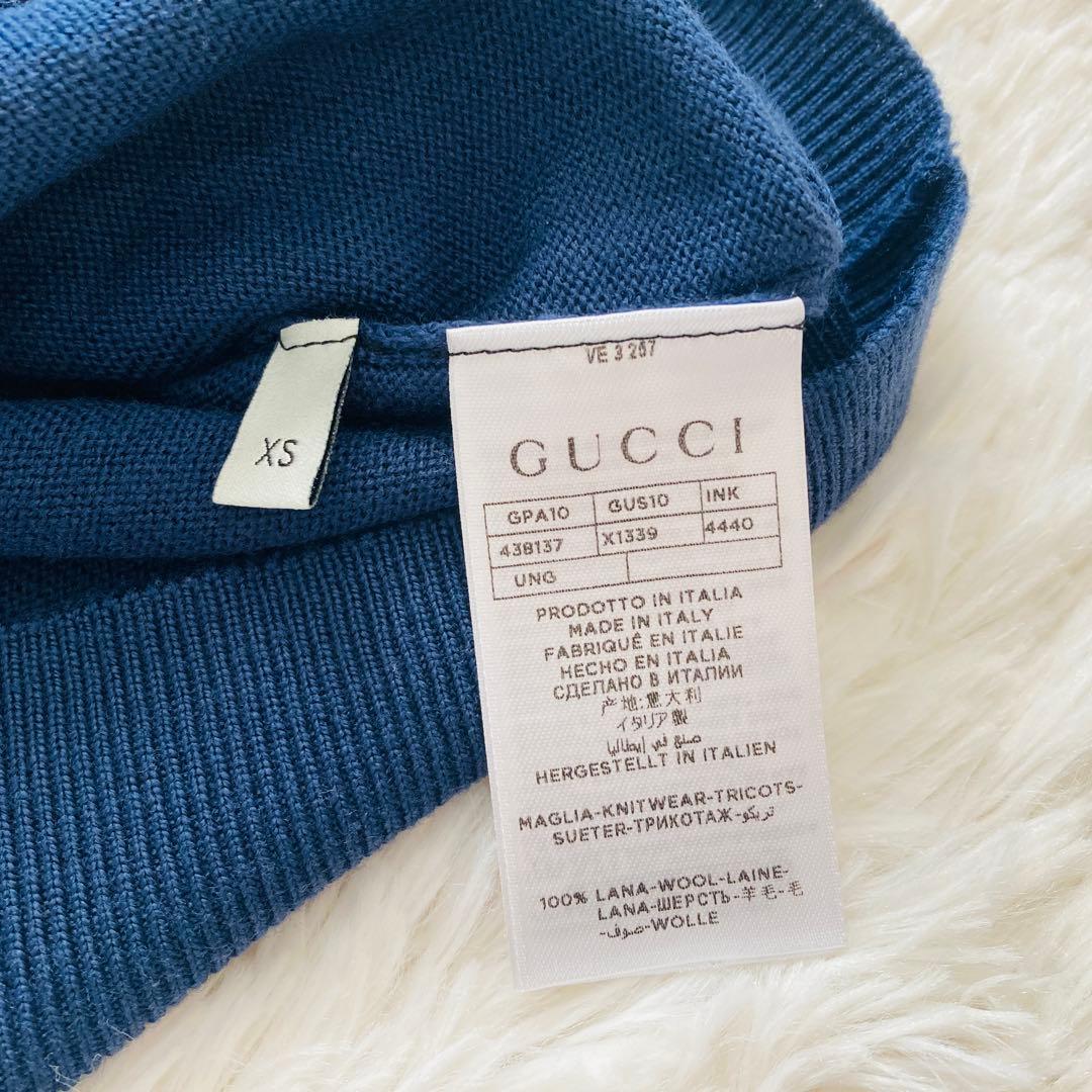 ピッキー GUCCIグッチ ニット セーター ネイビー ウール100%