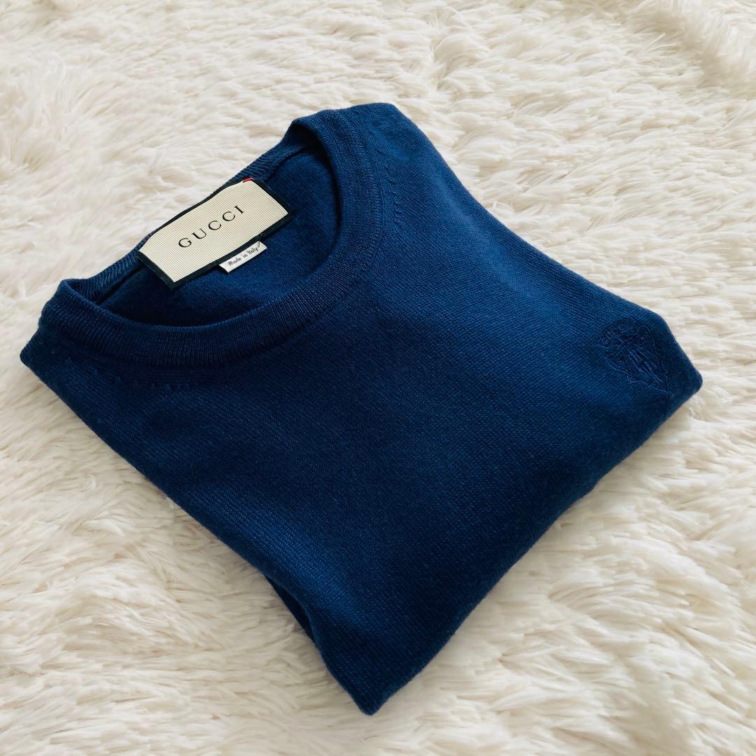 ピッキー GUCCIグッチ ニット セーター ネイビー ウール100%