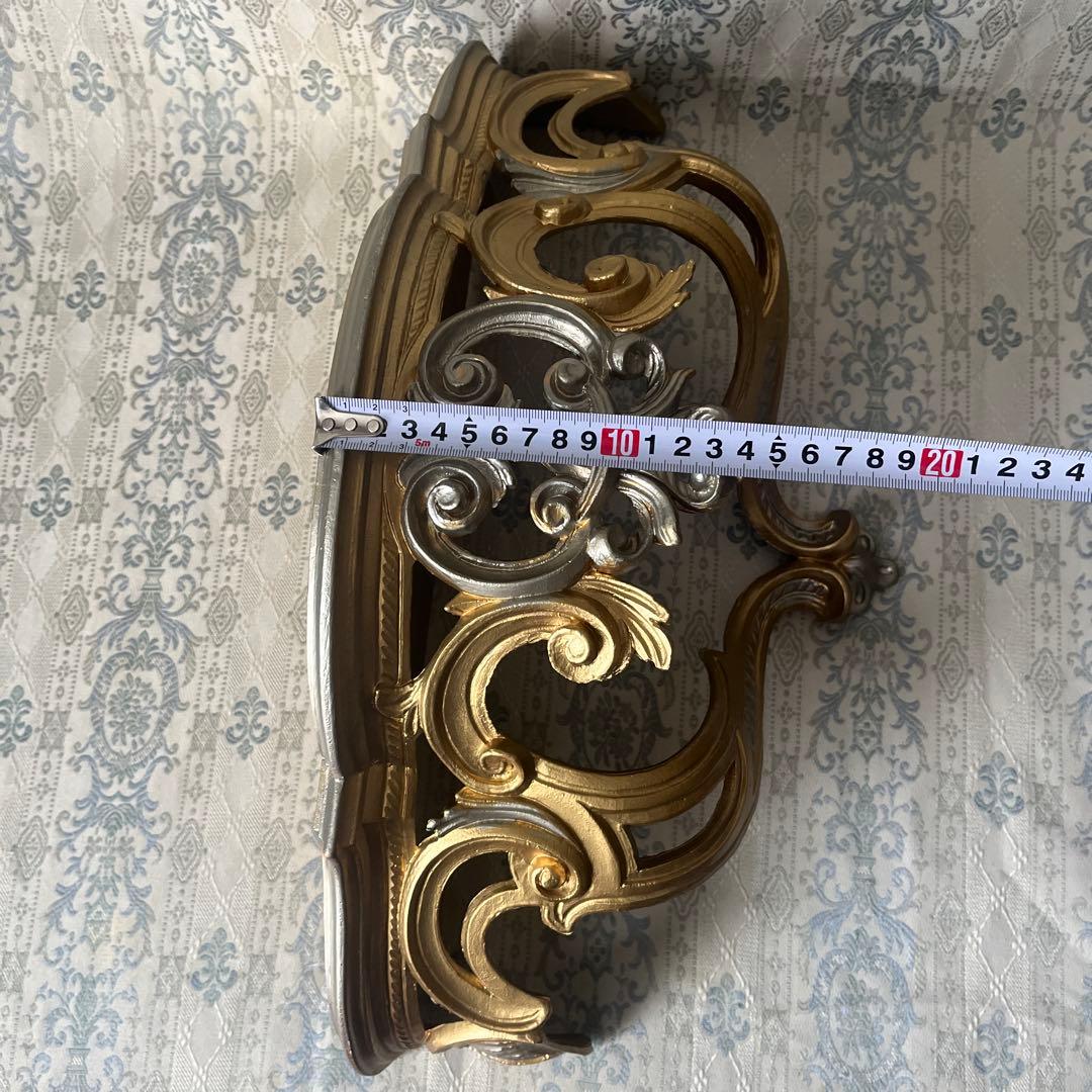 イタリア製 壁掛けコンソール① ウォールシェルフ ロココ調 アンティーク金色