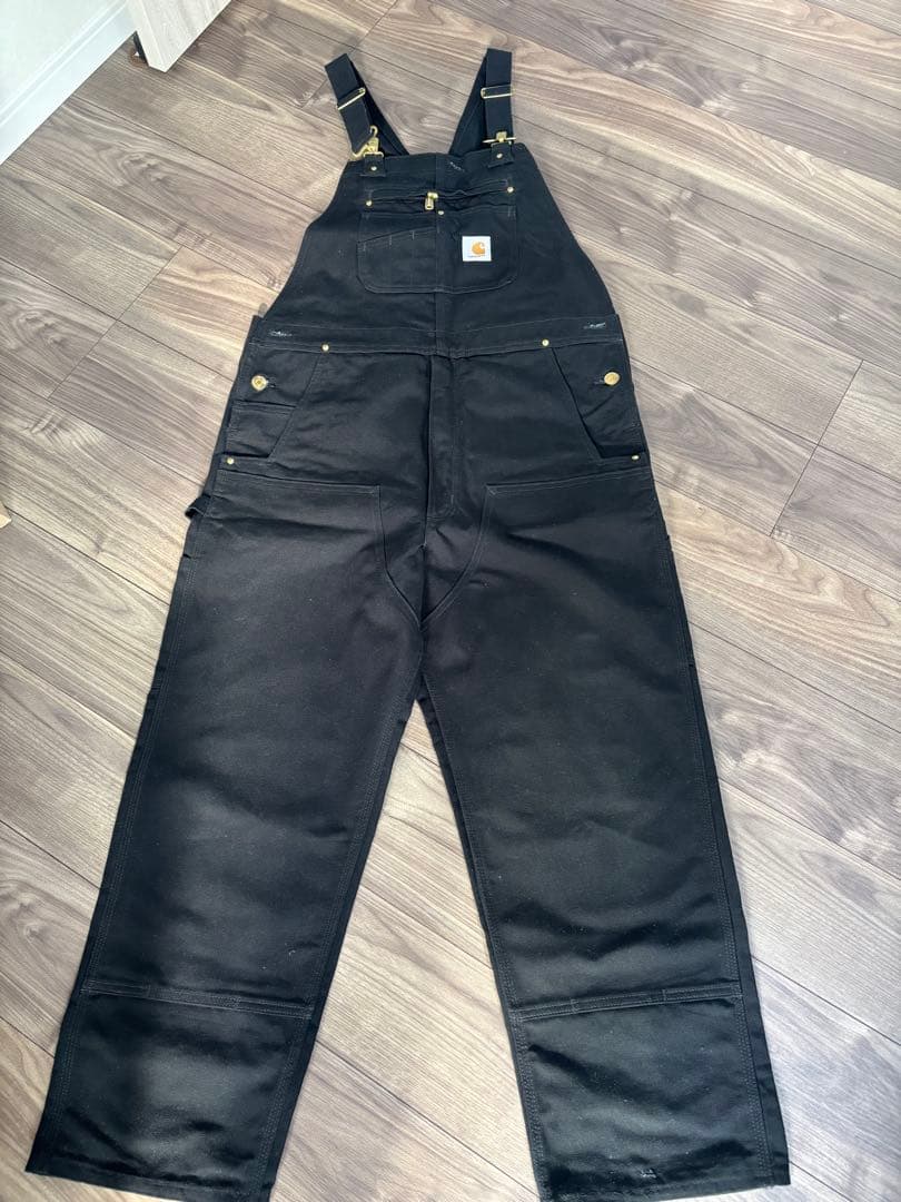 Carhartt ブラックオーバーオール　36✖️32