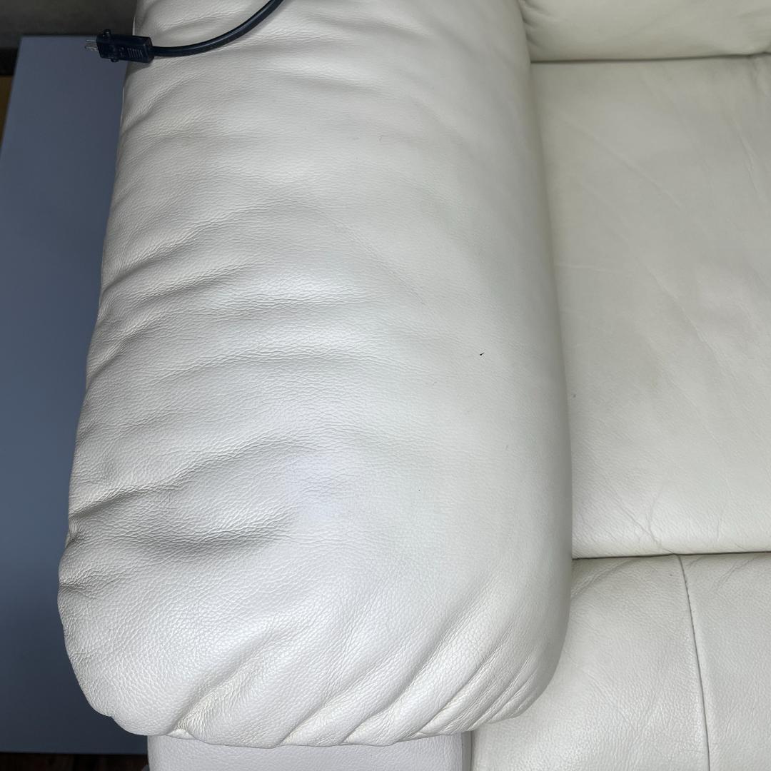 【動作◎】ニトリ 電動リクライニングソファ 1人がけ オゾン3 アイボリー 革