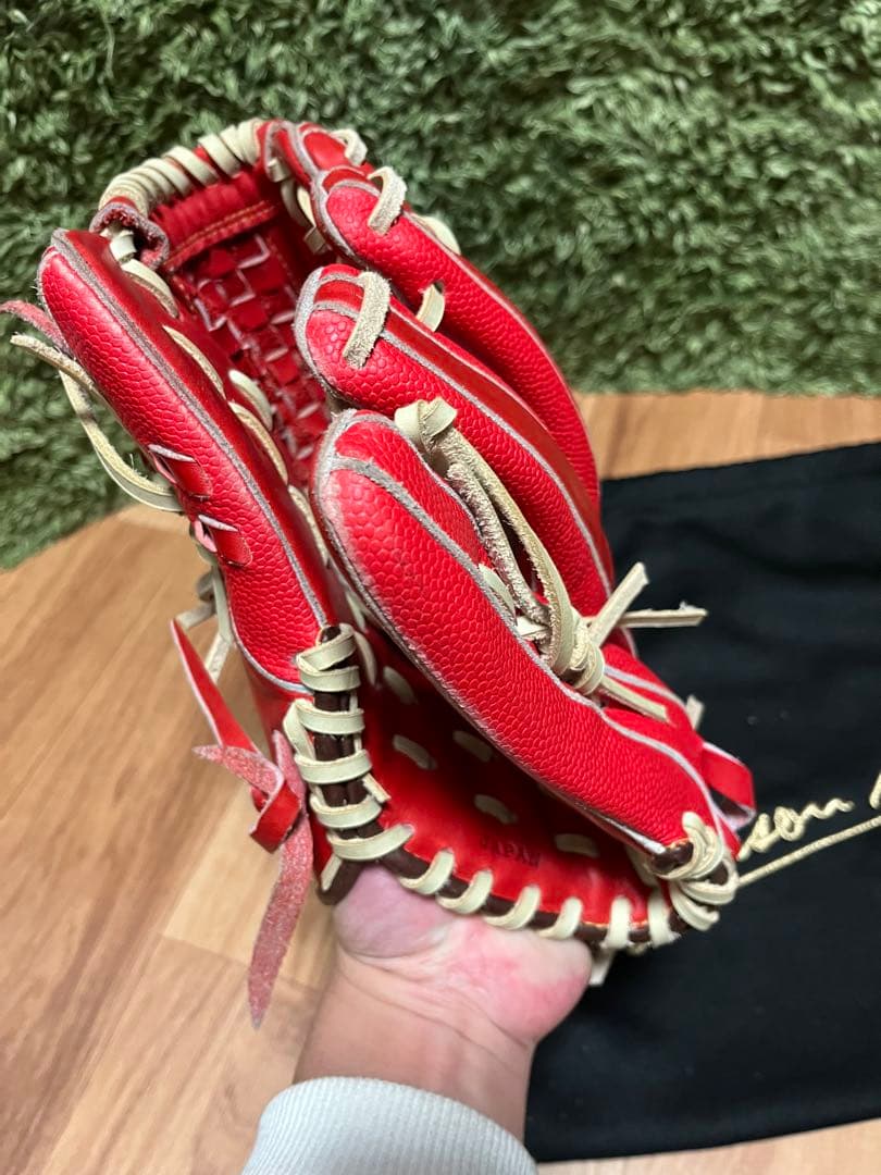 ウィルソンスタッフ デュアル 軟式投手用 DB型 スカーレットSS×Eオレンジ