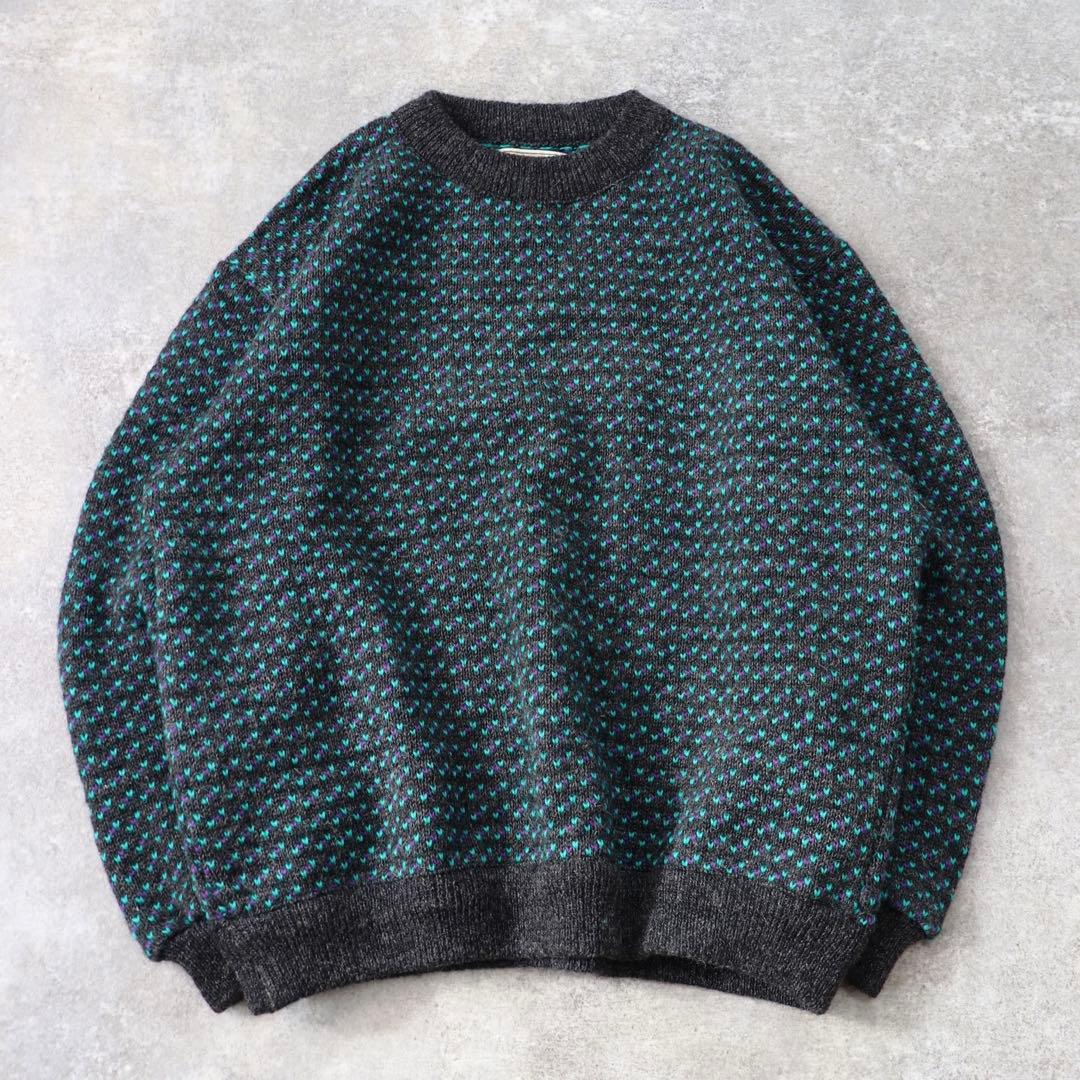 レアカラー 80s L.L. Bean エルエルビーン バーズアイ ニット L