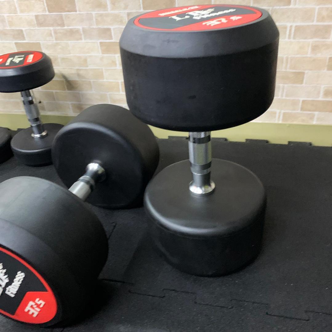 訳あり　30％割引　処分ラバーダンベル　37.5㎏　2個