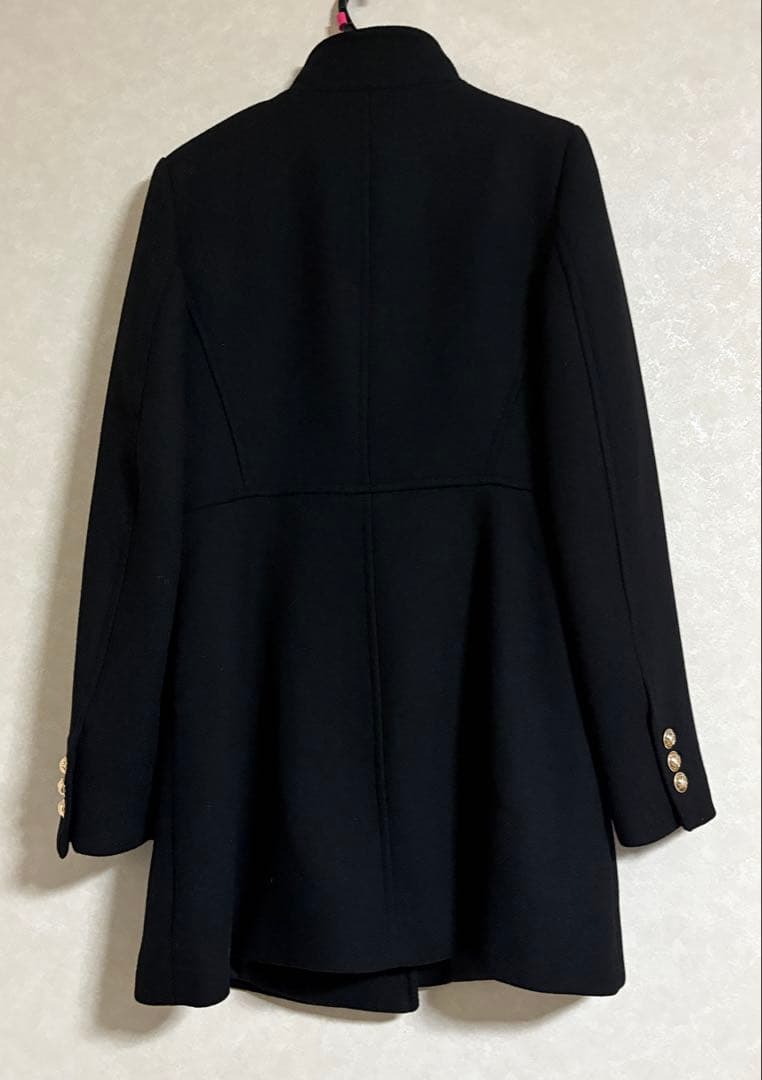 ZARA ウール ダブルブレストコート 黒