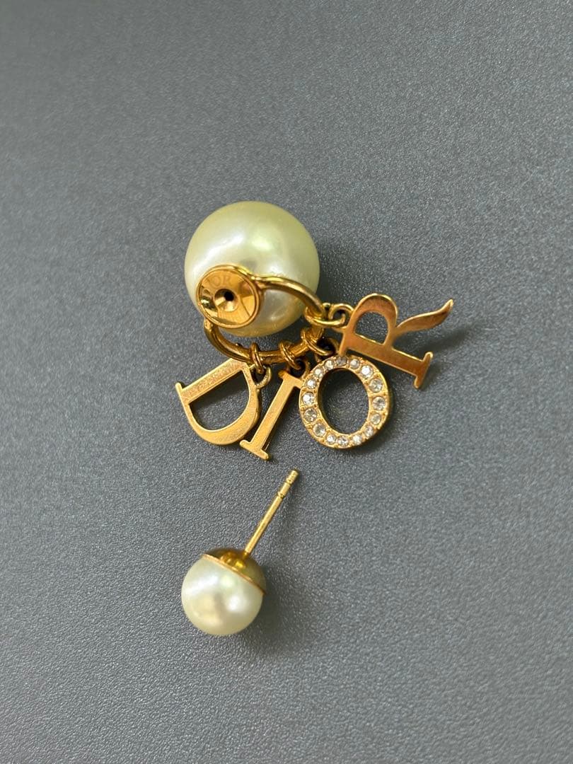 Christian Dior ピアス トライバル パールストーン片耳No.543