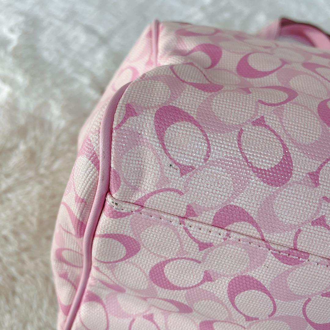 【美品】 COACH コーチ ハンドバッグ ミニボストン ピンク 17154