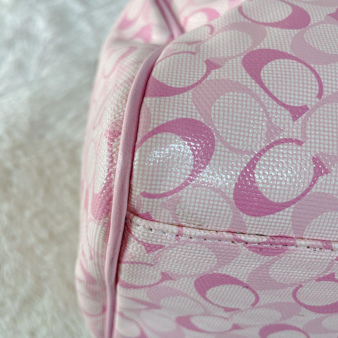 【美品】 COACH コーチ ハンドバッグ ミニボストン ピンク 17154