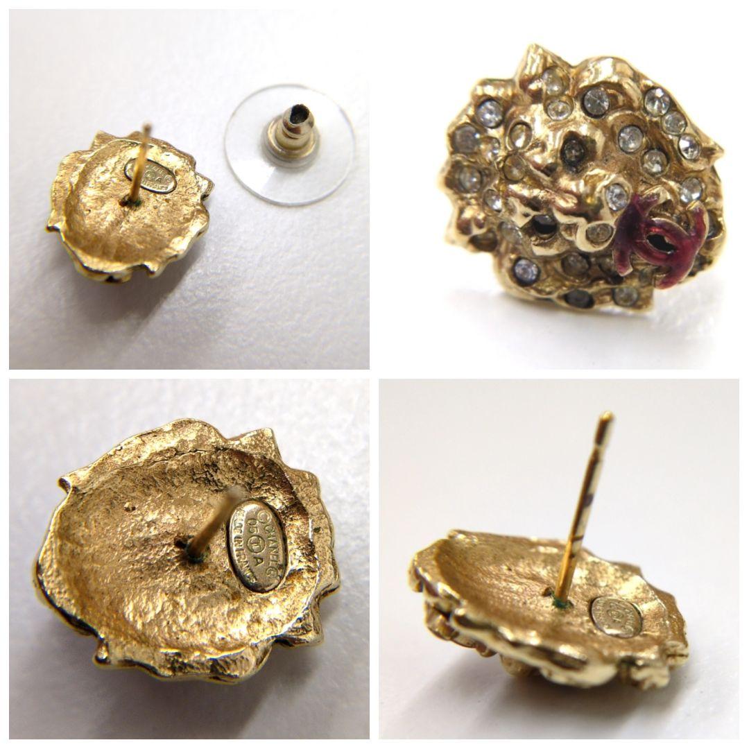 片耳　シャネル　ゴールド　ライオン　ココマーク　ラインストーン　ピアス　 05A