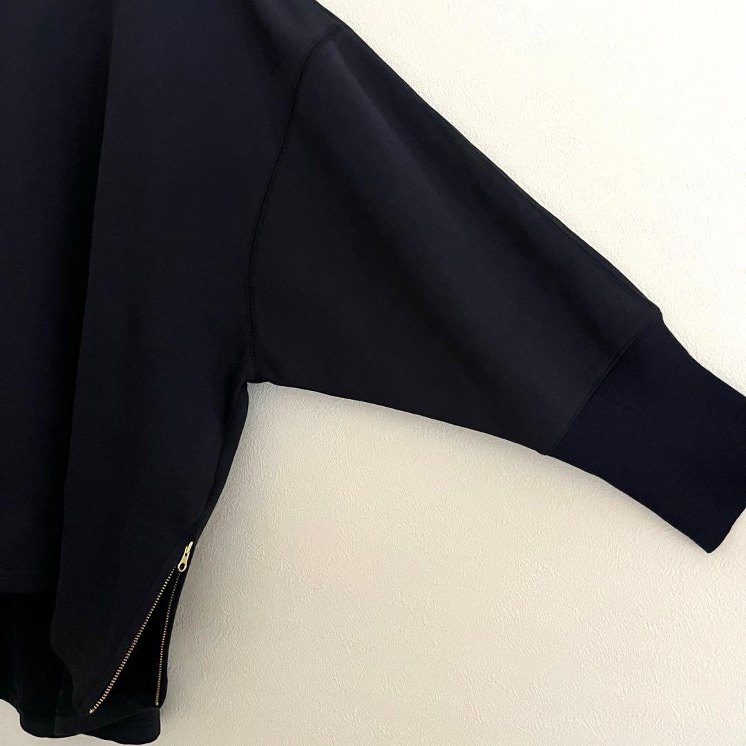 定価1.9万 ビアズリー BA刺繍入りドルマントレーナー ネイビー サイドジップ