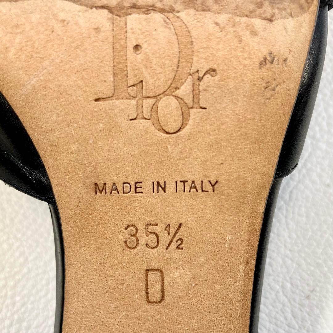 クリスチャンディオール　ミュール　CDロゴ　メタルアイレット　サイズ35.5