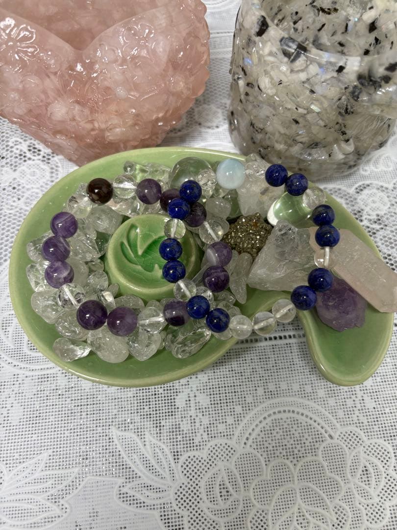 オルゴナイト 白い狐さんの小物入れ ムーンストーン