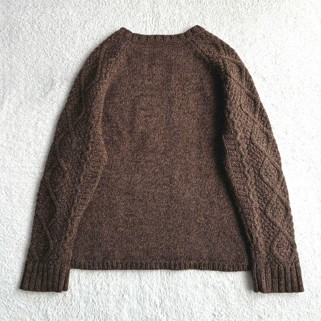 美品 サンシー SUNSEA カシミヤ混 フィッシャーマンニット ケーブルニット