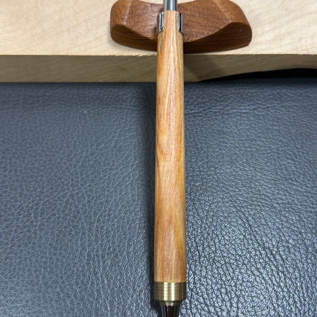 178肥松　木製シャーペン　ダブルR溝付き　ステンレス　根の部分から木取り