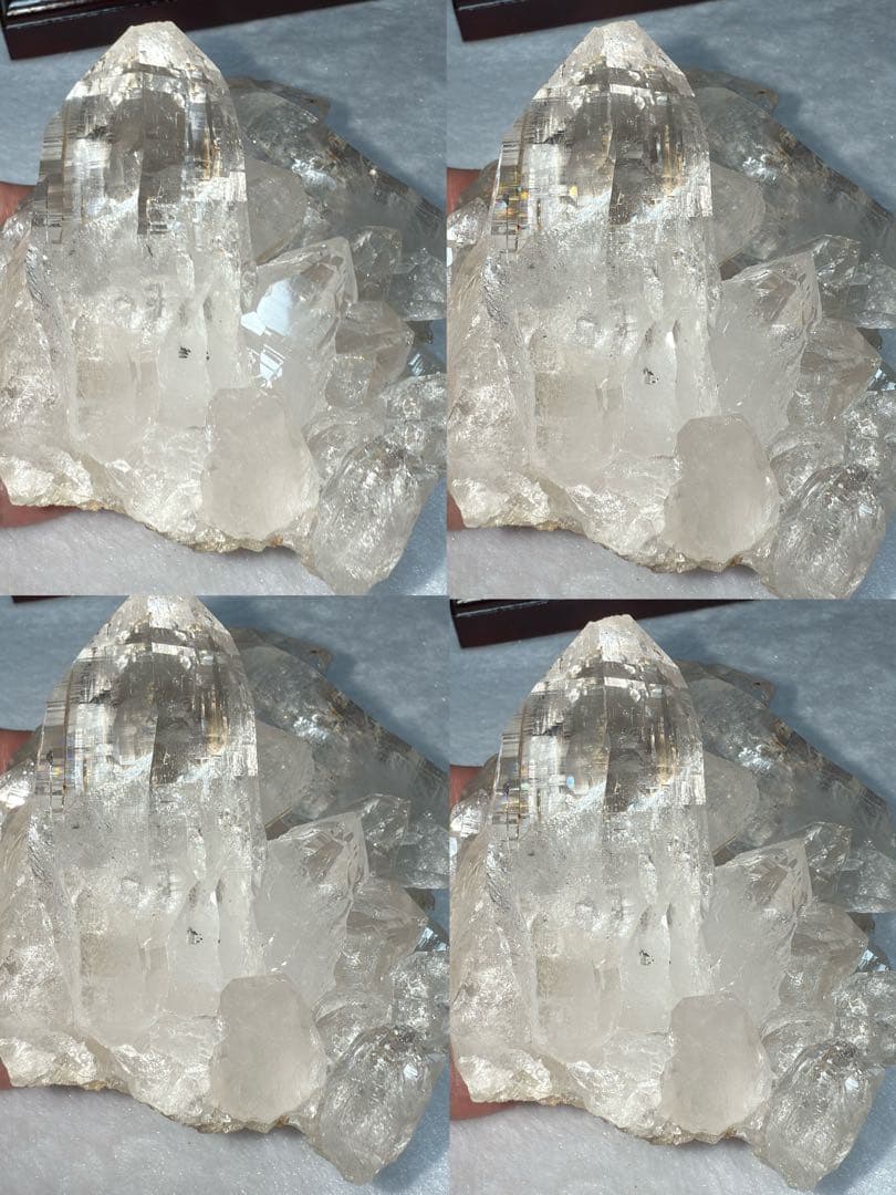 特注手彫台座 最高品質ヒマラヤ山脈ガネーシュヒマール水晶クラスター クローライト