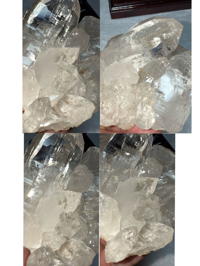 特注手彫台座 最高品質ヒマラヤ山脈ガネーシュヒマール水晶クラスター クローライト