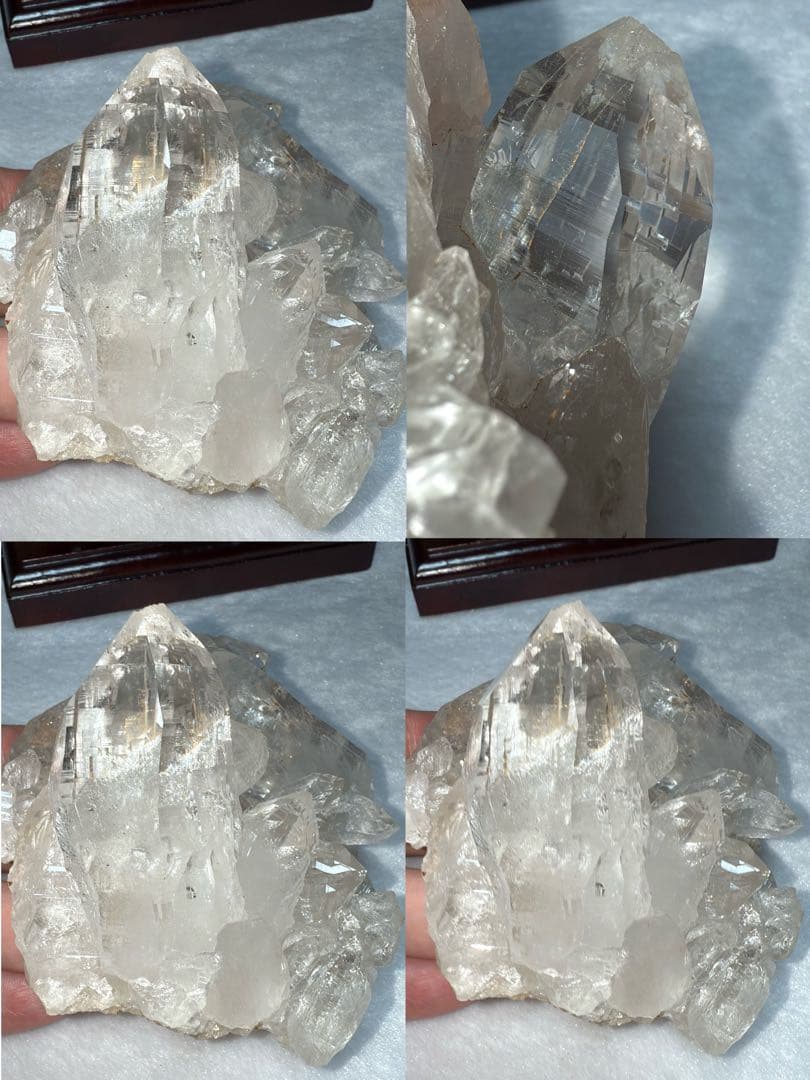 特注手彫台座 最高品質ヒマラヤ山脈ガネーシュヒマール水晶クラスター クローライト