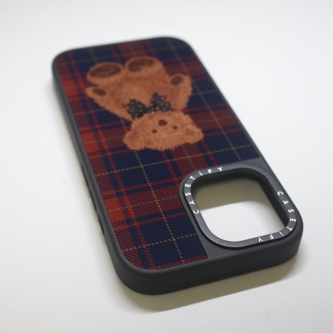 【美品】CASETiFY Teddy Bear Plaid iPhone17用