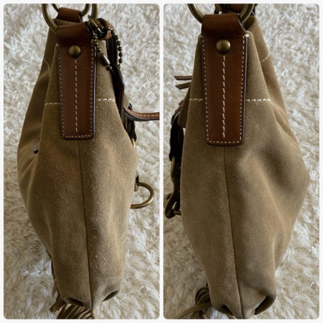 美品！COACH コーチ ショルダーバッグ スエード フリンジ　 y2k