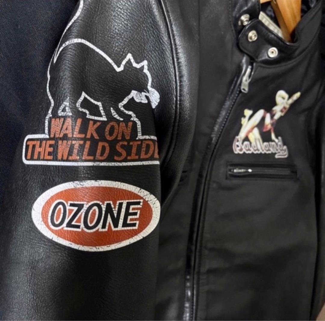 希少 オゾンコミュニティ シングル ライダース ジャケット 牛革 ブラック 美品