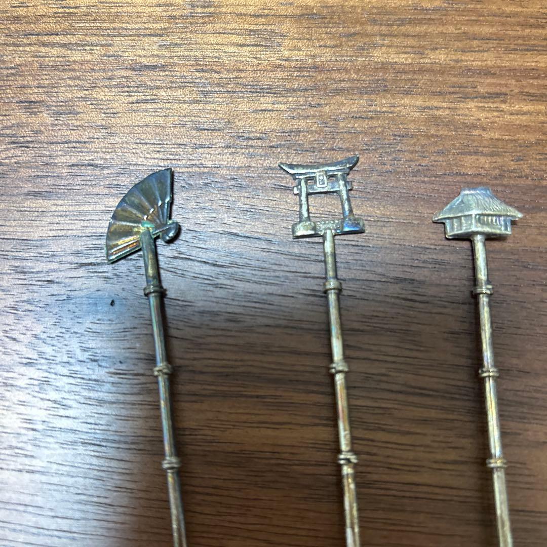 純銀　日本の伝統モチーフ スプーン 6本セット