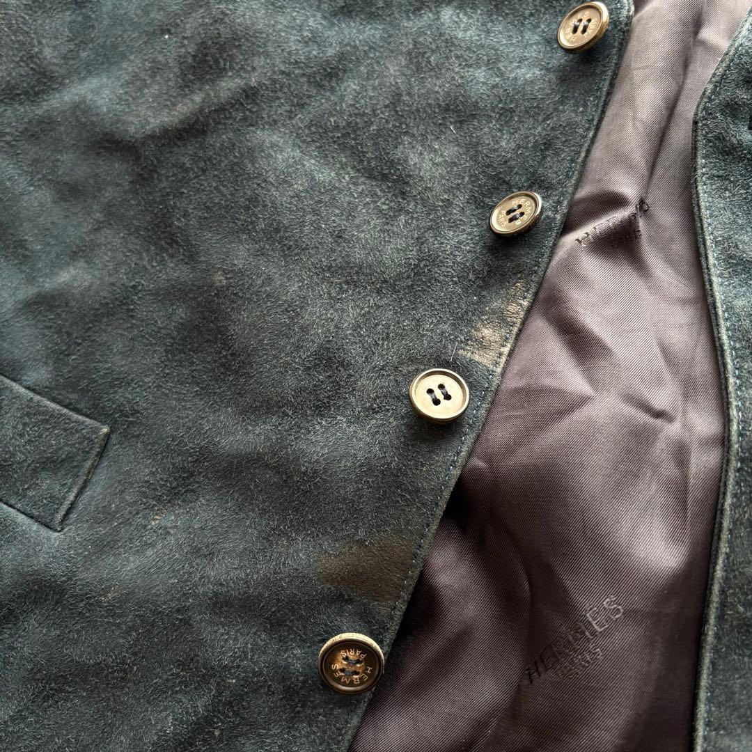 HERMES エルメス CHASSE au BOIS 森の狩猟 スエード ベスト