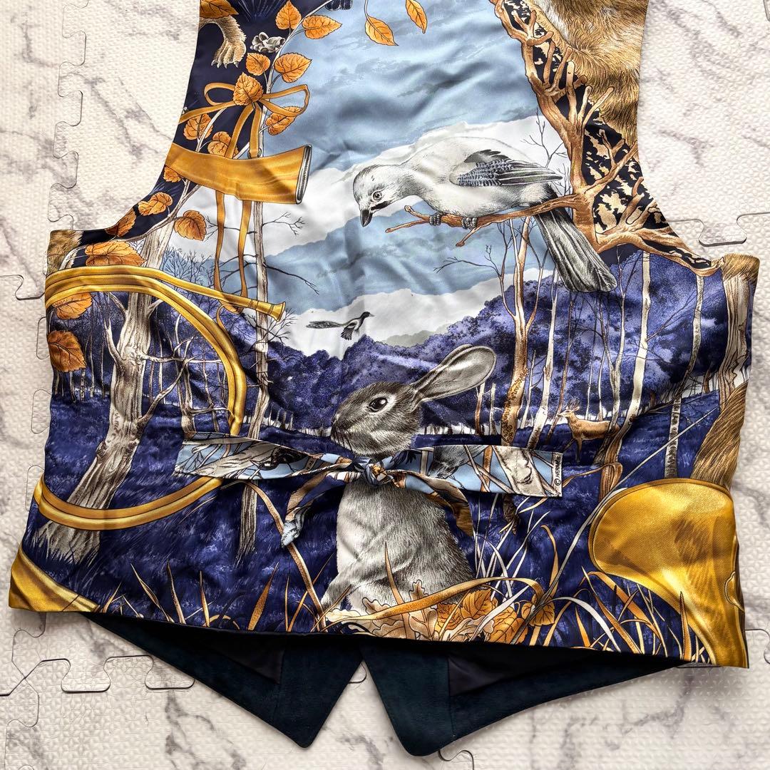 HERMES エルメス CHASSE au BOIS 森の狩猟 スエード ベスト