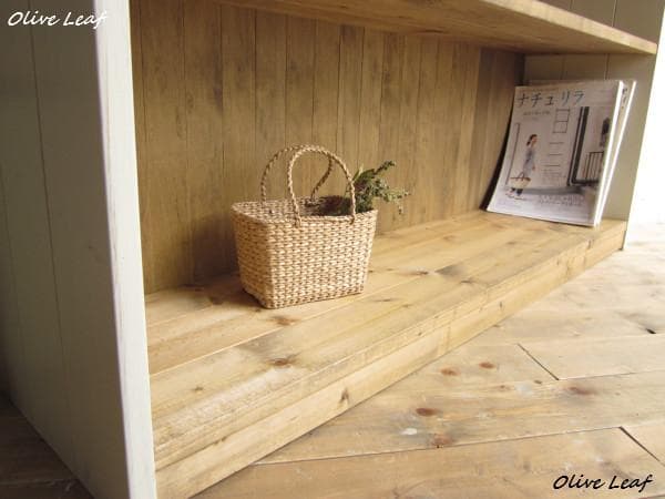 サイズ、デザインオーダー可！超ワイド4段ラック●シャビーブラウン無垢材●受注製作