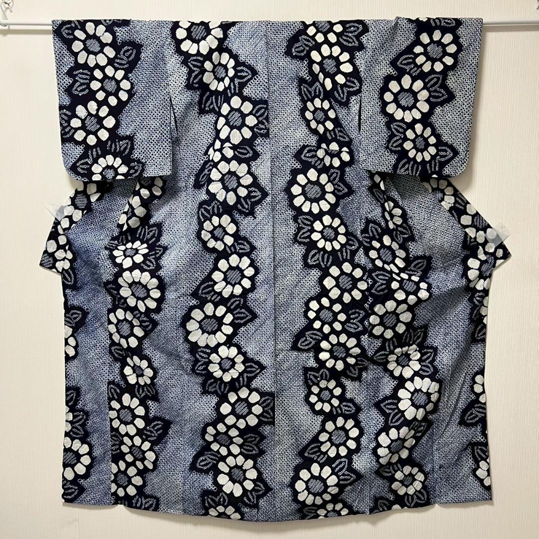 KL3183 有松鳴海絞り 浴衣 身丈154.5cm 夏着物 木綿