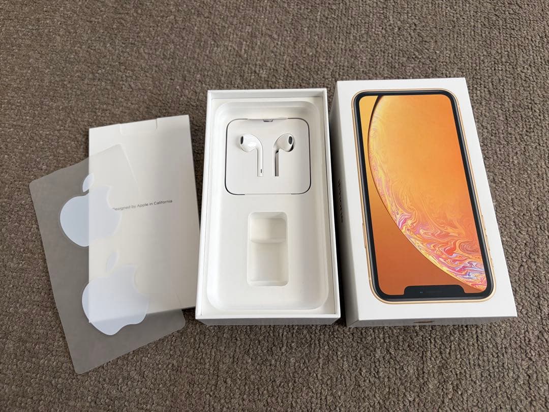 Apple iPhone XR 本体、64GB イエロー 箱、イヤホン付き