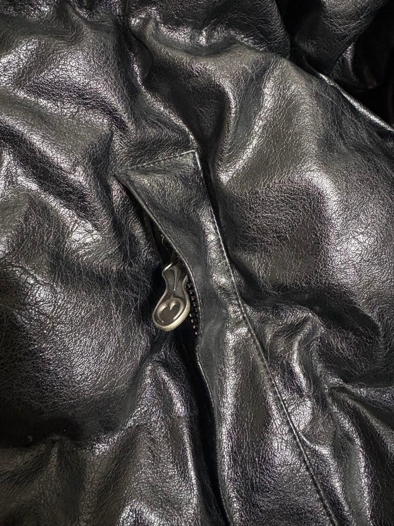 Thug Club 黒 ダウンジャケット　 レザーサイズL タグ付き値段交渉あり