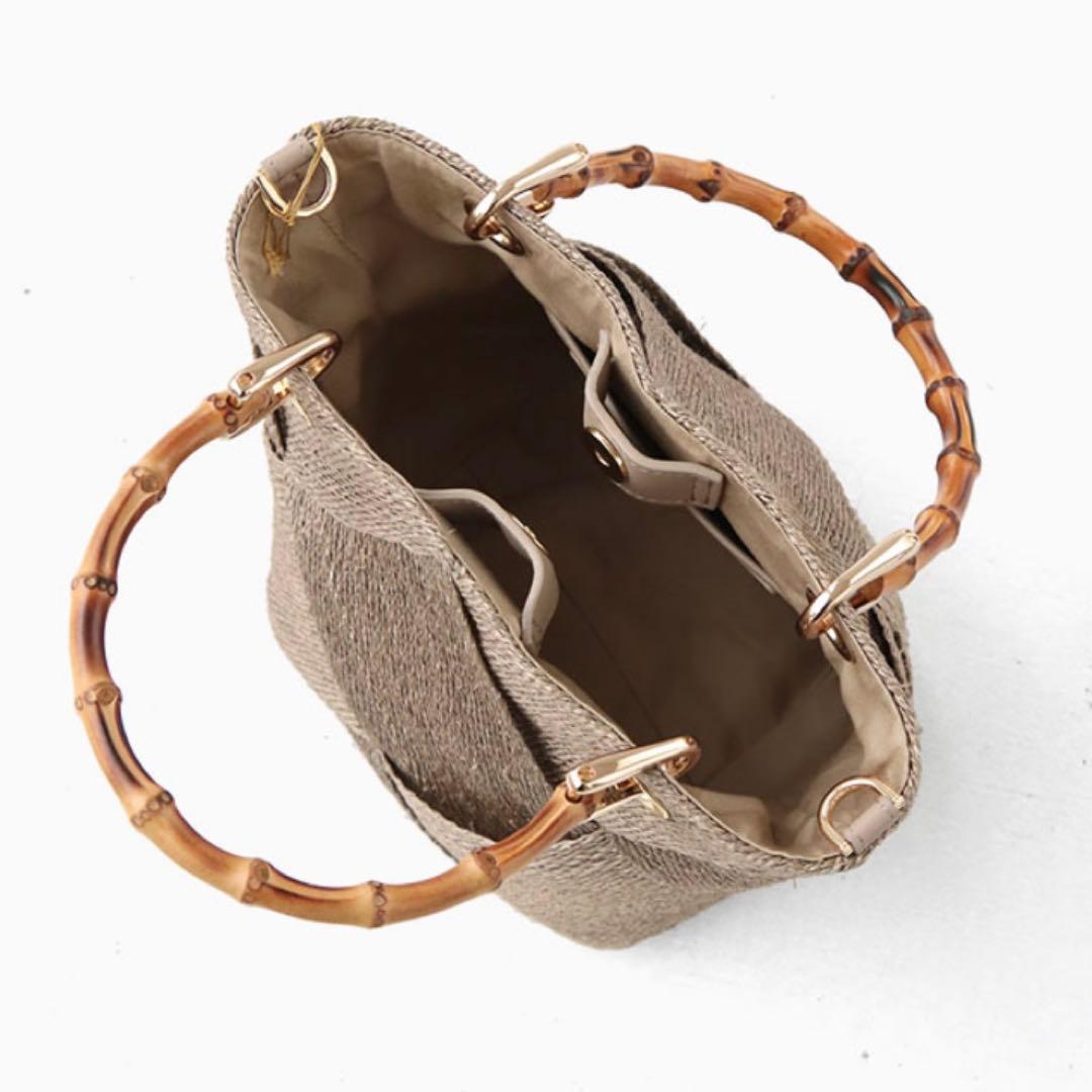 ヴィオラドーロ かごバッグ アバカメッシュ バンブーハンドル