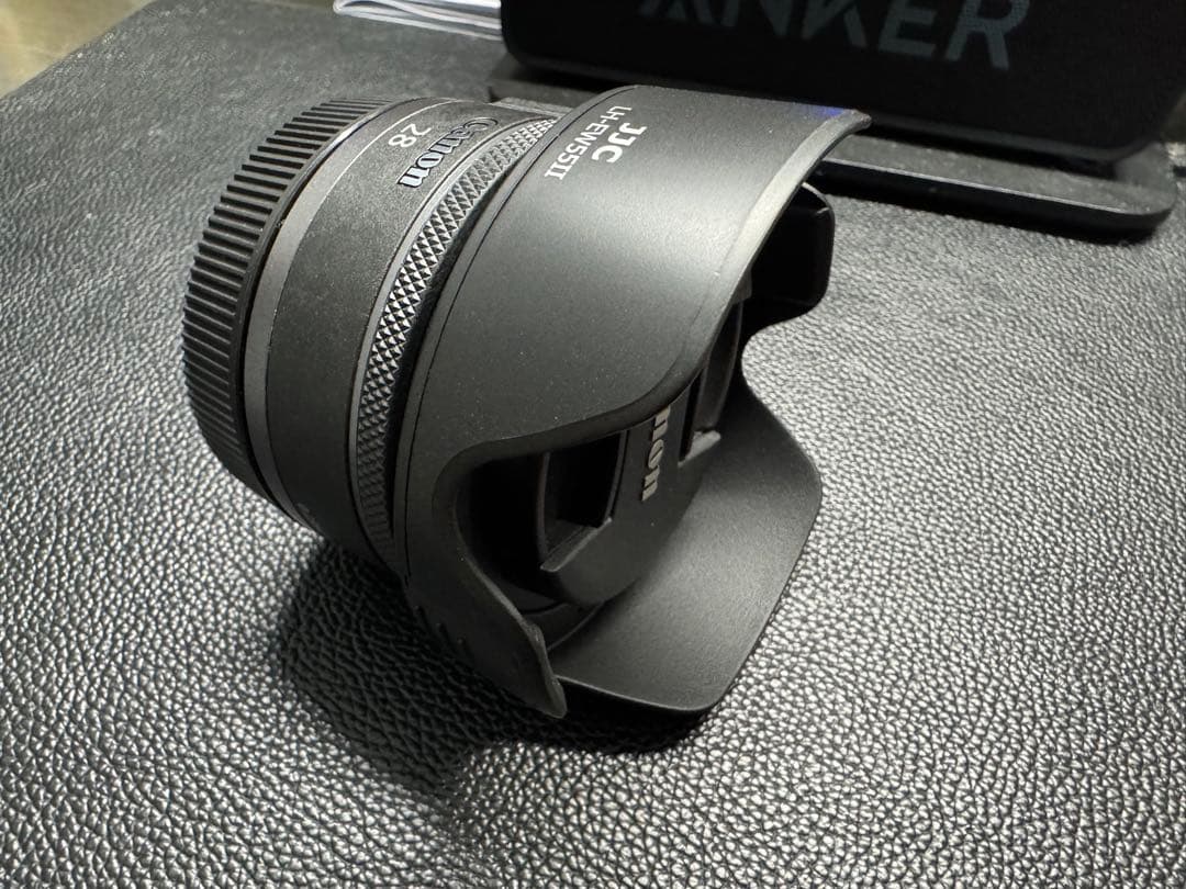 レンズ(単焦点) Canon RF28mm F2.8 STM+JJC LH-EW55II