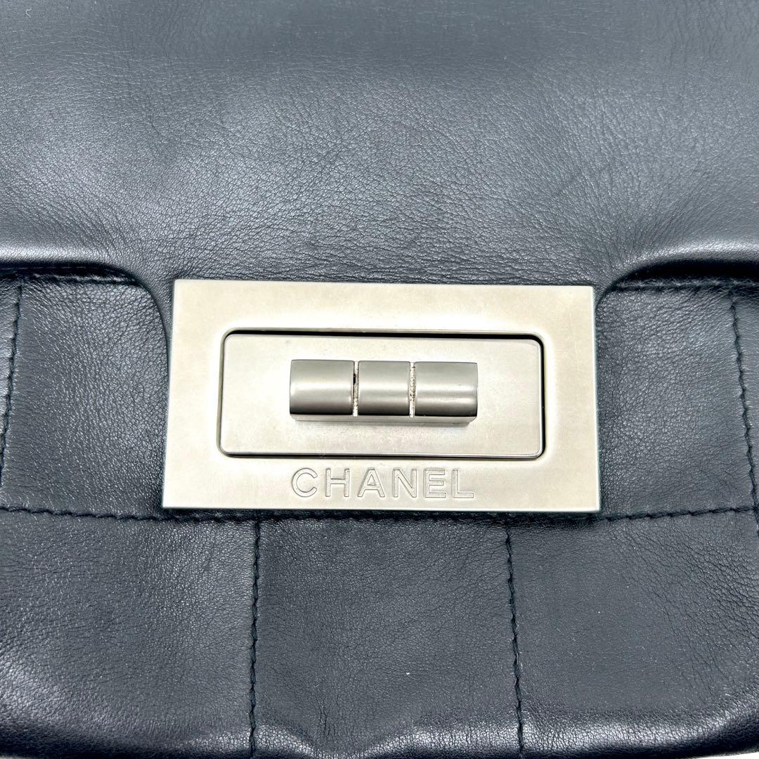 極美品 CHANEL チョコバー 2.55 ショルダーバッグ シルバー金具