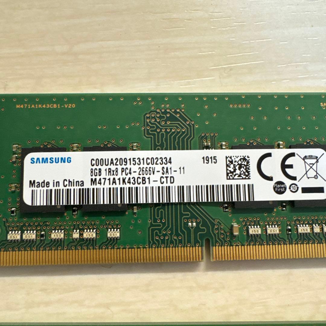 メモリー Samsung 8GB 1Rx8 DDR4 PC4-2666V-SA1-11