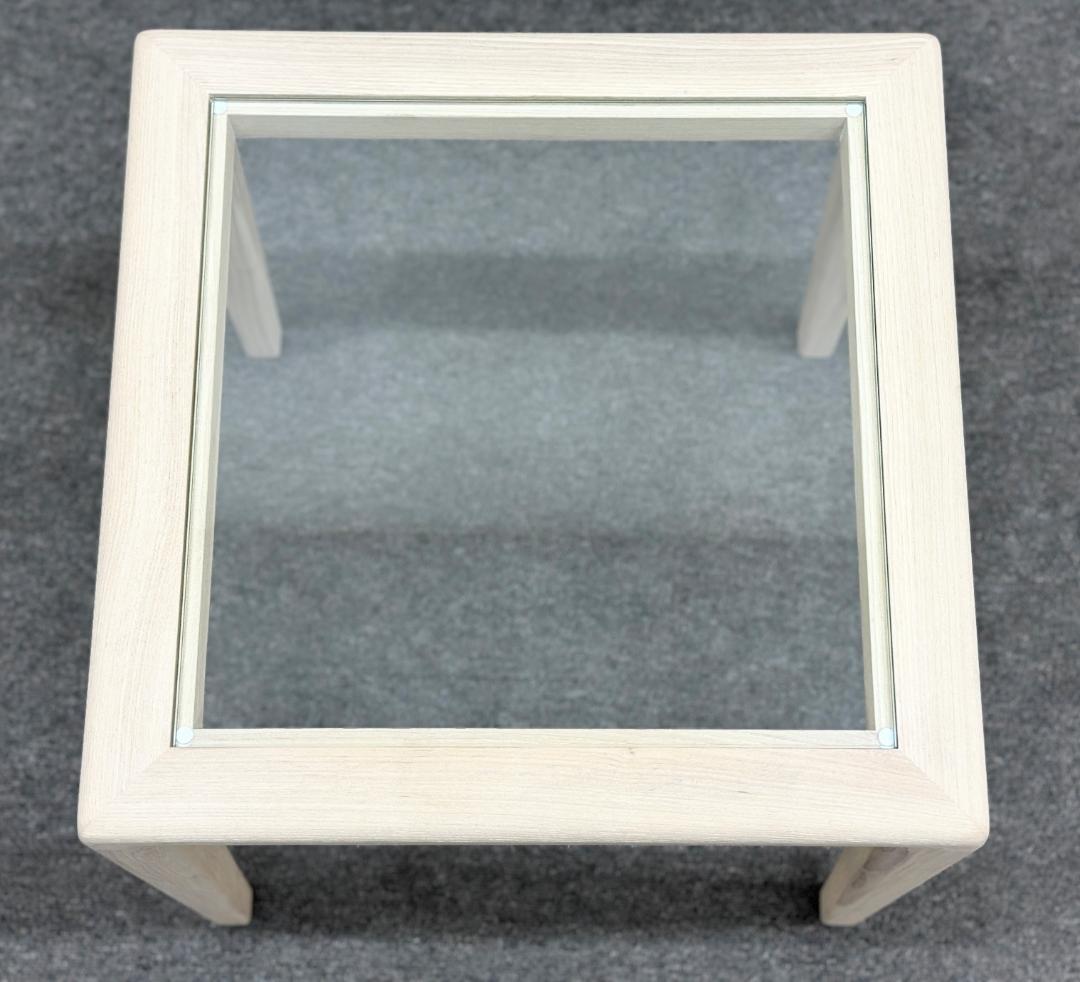 TIME & STYLE■ナンシー　ガラスサイドテーブル　シンプル　モダン　軽量