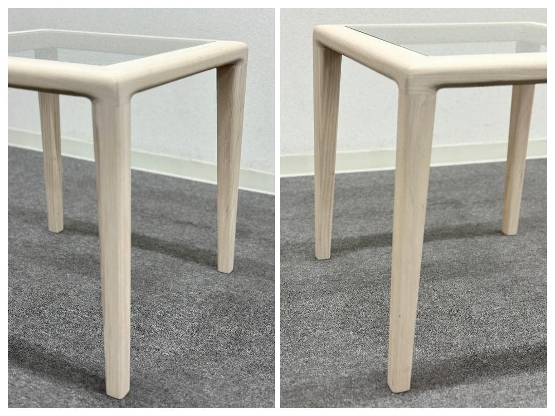 TIME & STYLE■ナンシー　ガラスサイドテーブル　シンプル　モダン　軽量