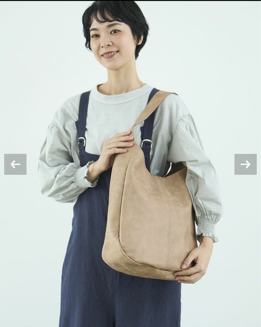 kanmi.カンミfuwari ワンショルダーバッグ★グレージュ