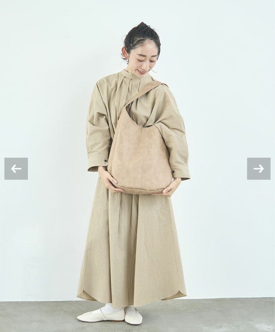 kanmi.カンミfuwari ワンショルダーバッグ★グレージュ