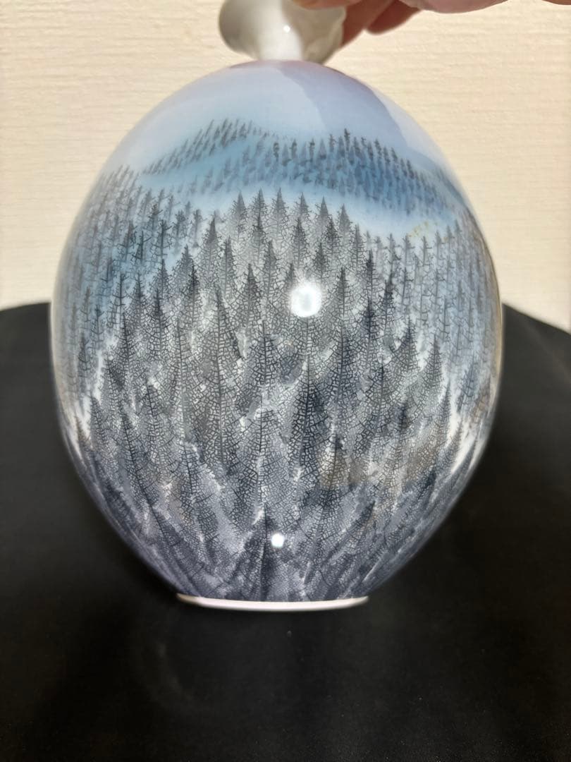 藤井朱明 壺 飾り壺 花器 日展人気作家 有田焼 朝日花瓶