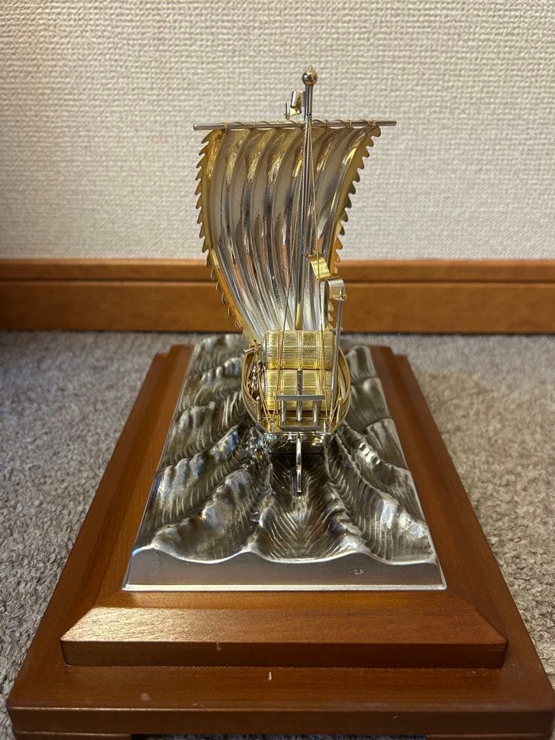 武比古 銀製 宝船 5号（房）銀船 置物 縁起物 ケース付き