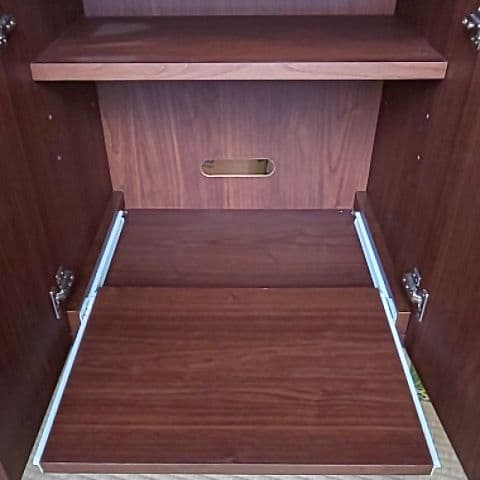 壁面収納 パソコンデスク ダークブラウン