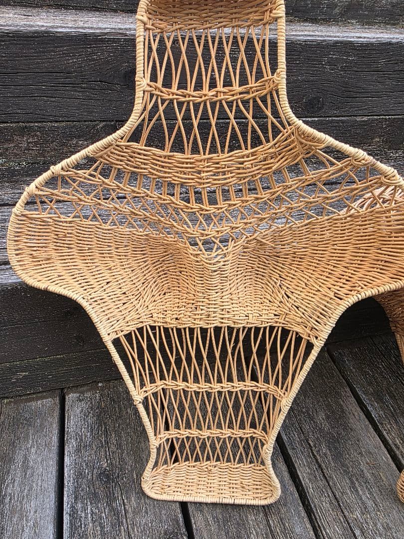 ヴィンテージ　籐のトルソー　四点セット