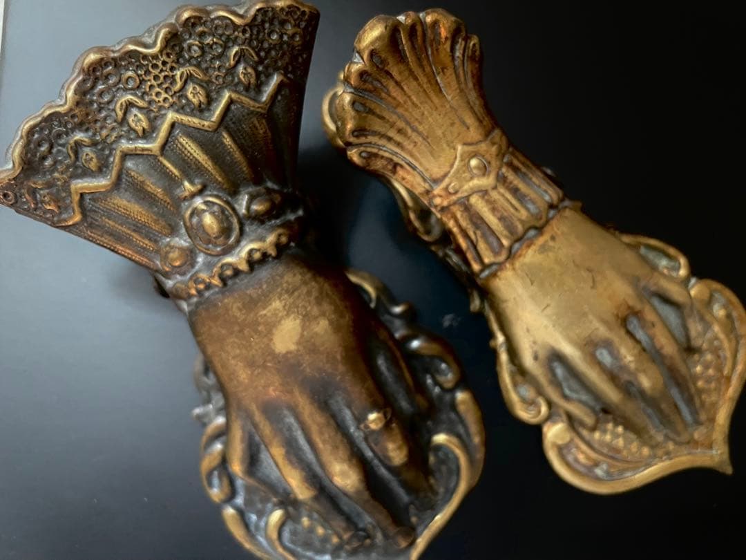 フランス　アンティーク　ハンドクリップ　貴婦人の手クリップ　淑女の手クリップ　大